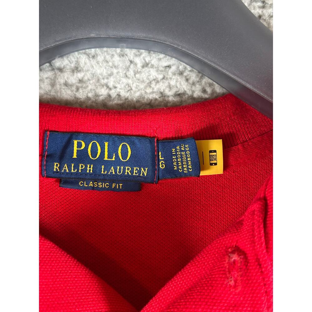 Ralph Lauren Big Pony Polo Short Sleeve Shirt Men Red L Classic Fit Rugby Golf - Picture 5 of 13